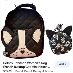 Betsey Johnson Women's Dog French Bulldog Cat Mini Kitsch Backpack Set